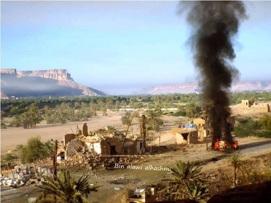بالصور: مدينة شبام التاريحية ونقطة الجيش عقب الهجوم الانتحاري