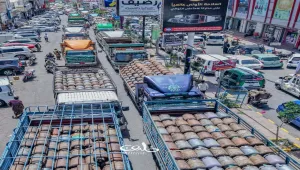 احتجاجات في تعز تنديدا باستمرار أزمة الغاز المنزلي