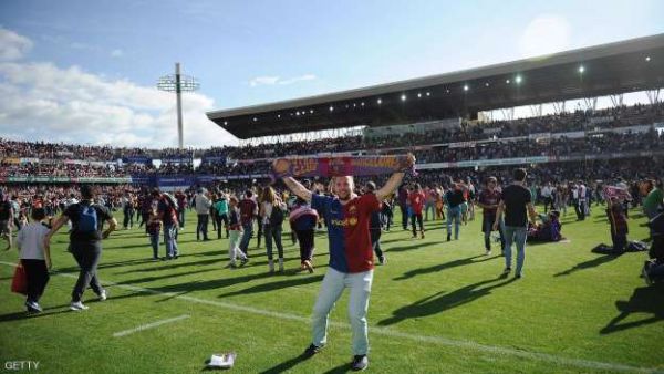 شاهد صورا لاحتفال برشلونة بفوزه بالدوري الاسباني