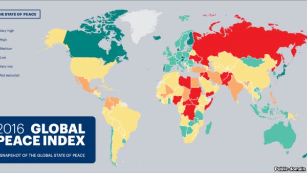 اليمن في المرتبة الـ158 في مؤشر السلام العالمي وفي مقدمة الدول الأكثر تهورا في العالم للعام 2015