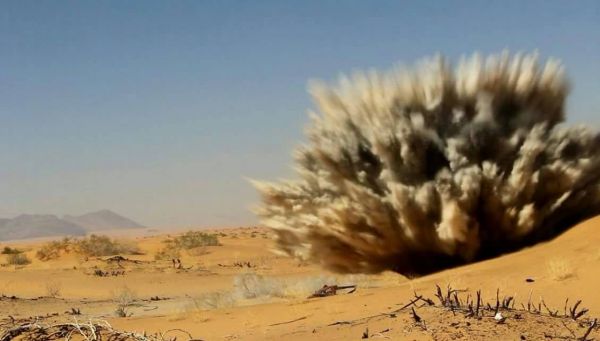 شبوة: وحدات الجيش تتلف كميات من الألغام زرعتها ميليشيات الحوثي والمخلوع (صور)
