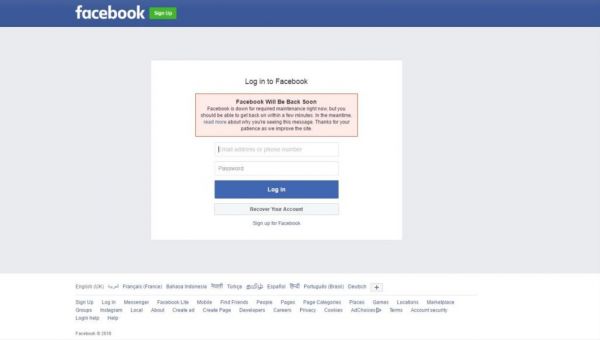 فيسبوك يعاني من انقطاع في بريطانيا وأميركا وبعض دول العالم