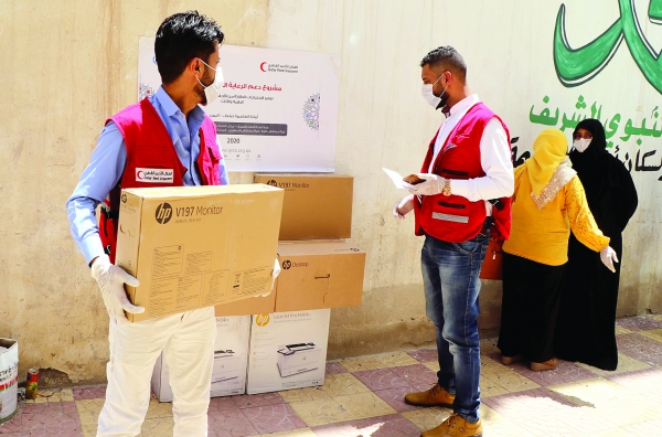 الهلال الأحمر القطري ينفذ مشاريع صحية لمواجهة كورونا باليمن