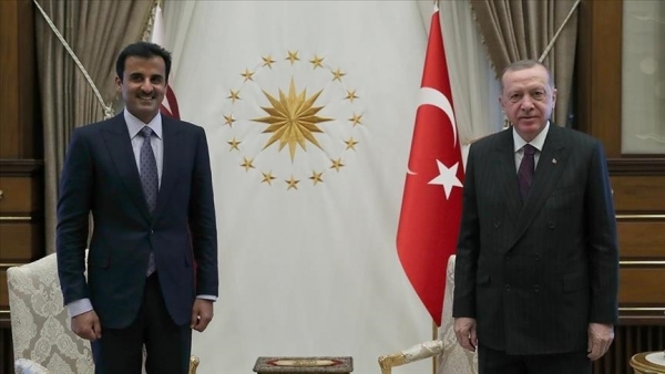 أردوغان وأمير قطر يبحثان العلاقات الثنائية والقضايا الإقليمية