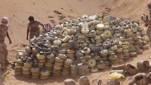 انتزاع أكثر من 1300 لغم زرعها الحوثيون خلال أسبوع