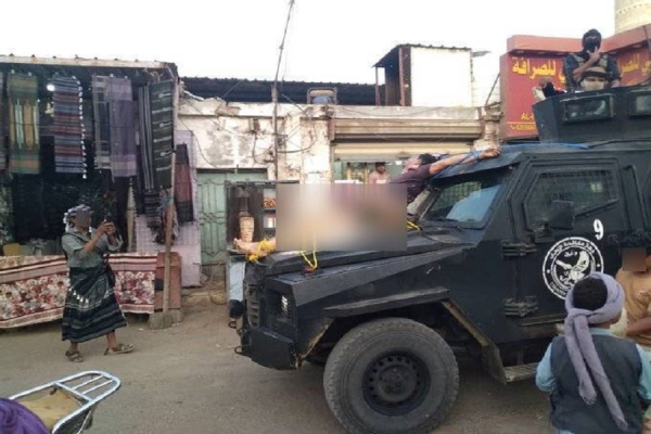 منظمة حقوقية: صلب مليشيا الانتقالي جثة بشوارع أبين جريمة بشعة تستوجب المساءلة