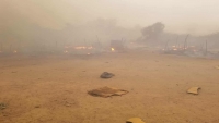 حريق يلتهم أحد مخيمات اللاجئين الأفارقة في مأرب