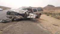 وفاة واصابة 13 شخص إثر تعرضهم لحادث مروري في جبال العرقوب بأبين